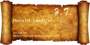 Herold Tamás névjegykártya